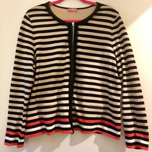 Unique striped motorcycle-style jacket